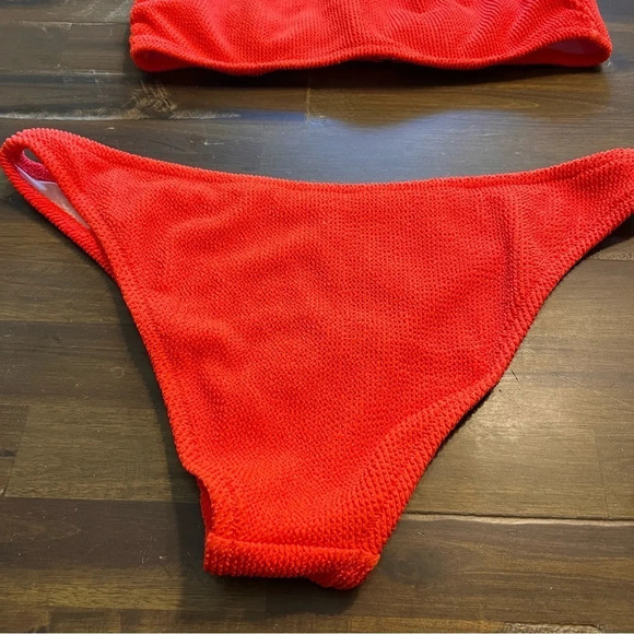 Shade & Shore Orange Crinkle Textured Halter Bikini Plus Size XL 38D Swimsuit - Picture 5 of 8